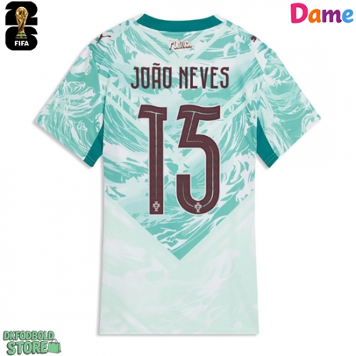 Portugal Joao Neves #15 Replika Udebanetrøje Dame VM 2026 Kortærmet